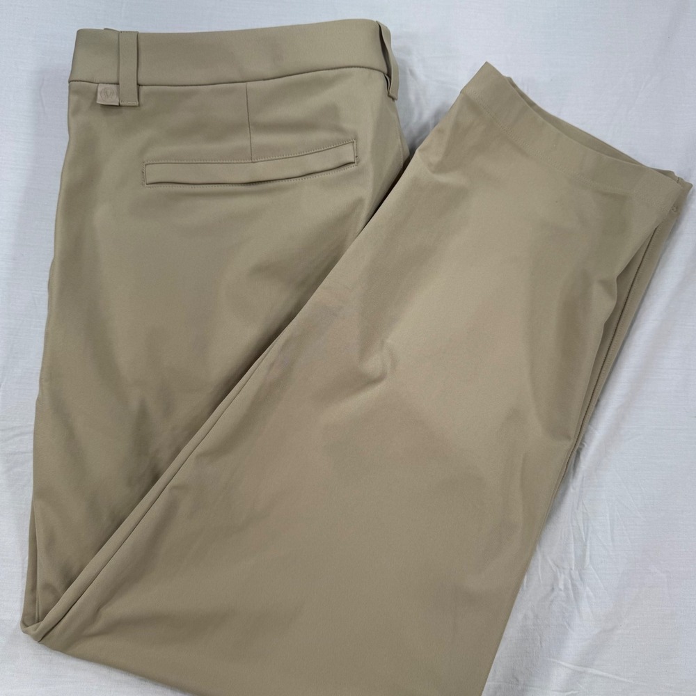 Lululemon Commission ABC Pants Mens 37 Khaki Tan Warpstreme Classic Fit Tapered